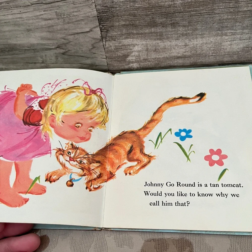Vintage 1960 Johnny Go Round Whitman Tell-a-Tale Book Betty Ren Wright Cat Story